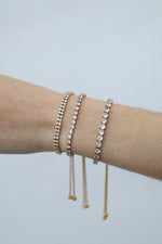 Load image into Gallery viewer, Pulsera doble zirconia acero inoxidable