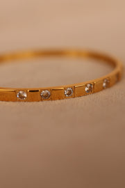 Brazalete rígido de acero inoxidable con zirconias