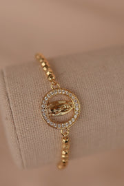 Pulsera ajustable chapa de oro virgen de Guadalupe