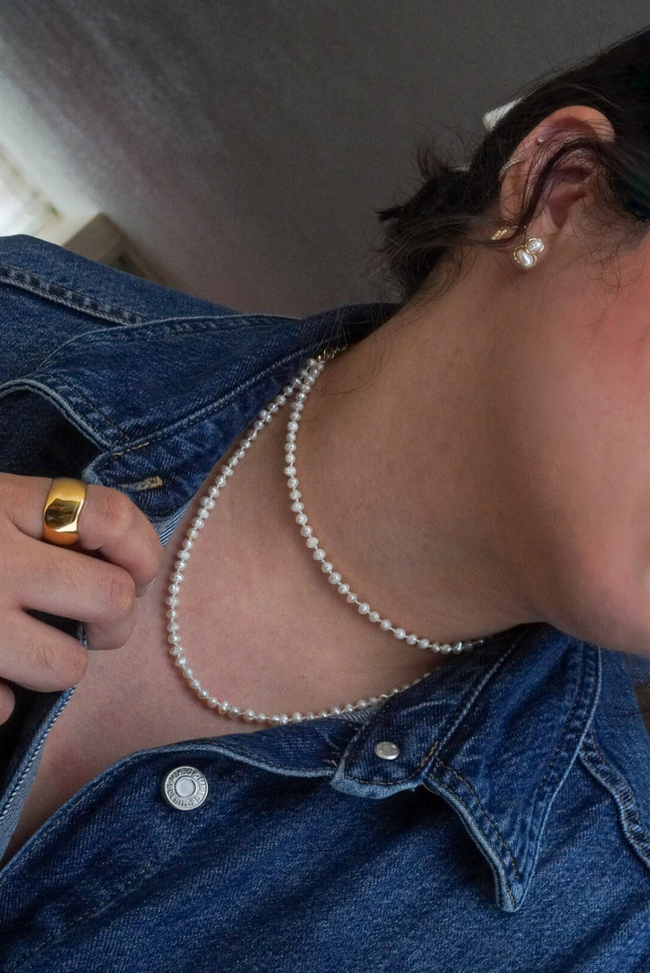 Collar de perlas de río largo