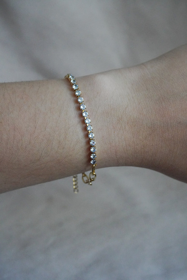 Pulsera de eslabones con zirconias en acero inoxidable