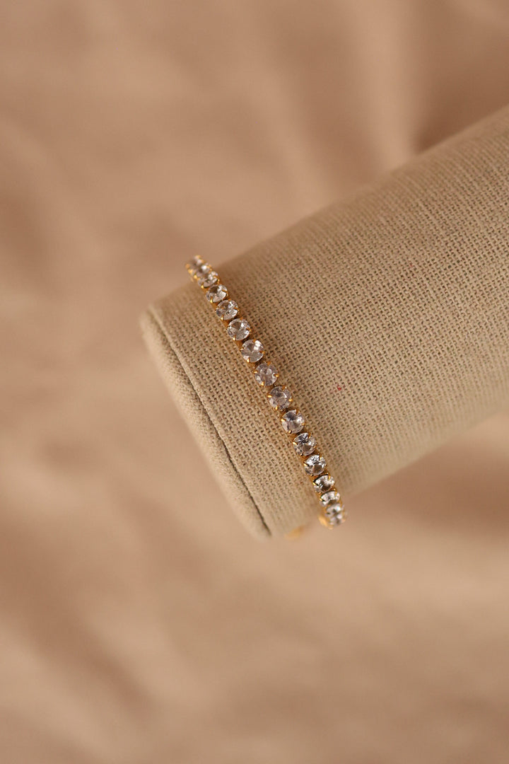 Pulsera zirconias ajustable en acero inoxidable