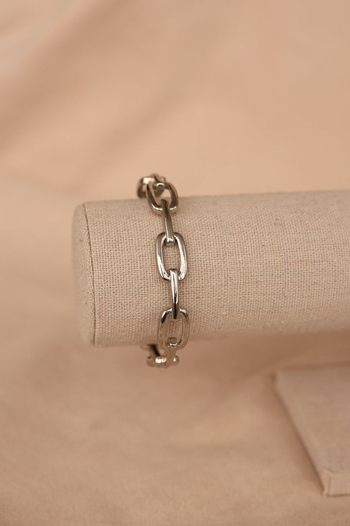 Brazalete acero inoxidable plateado
