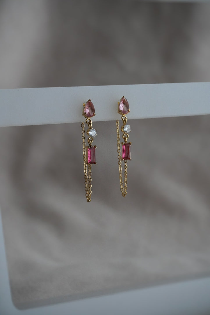 Aretes rosas acero inoxidable