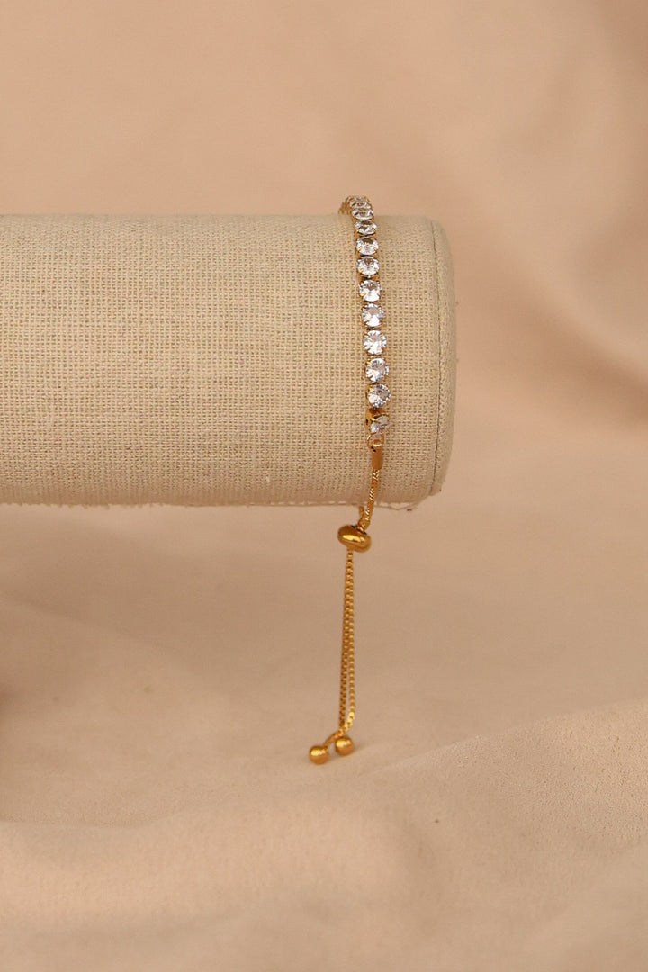Pulsera zirconias ajustable en acero inoxidable
