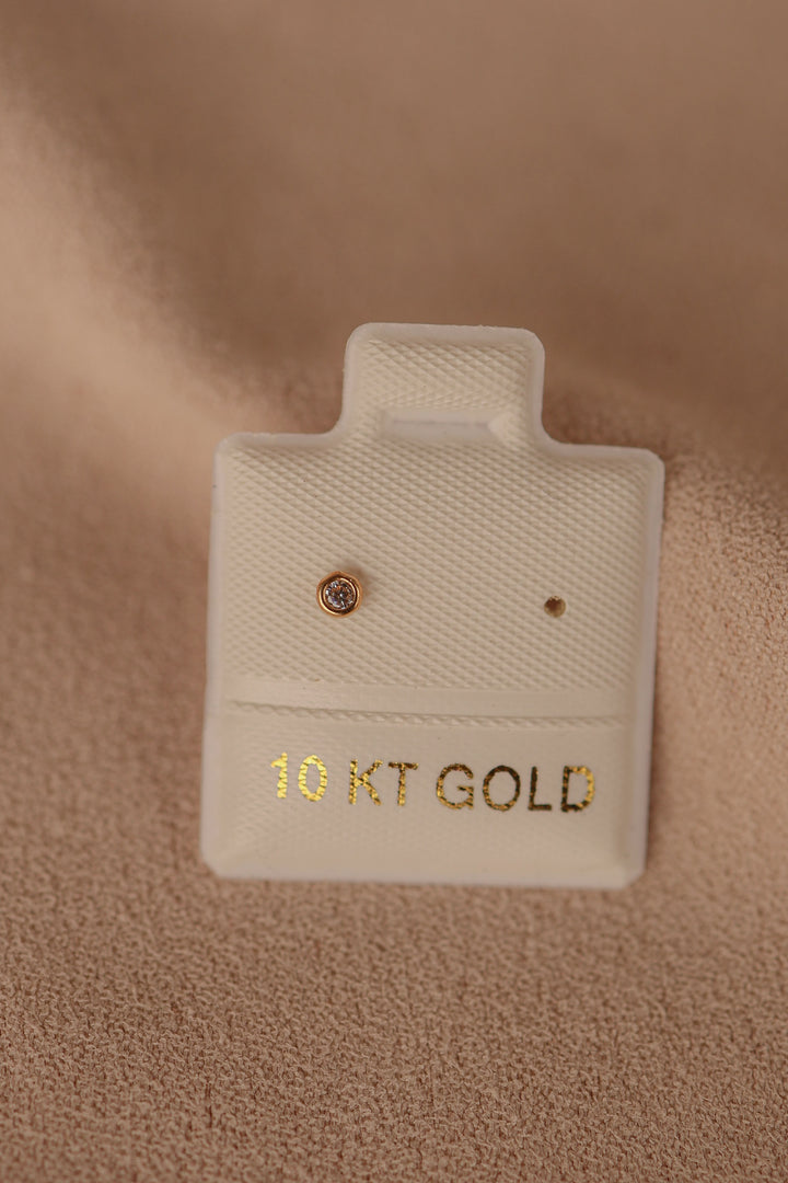 Broquel zirconia mini biselada oro 10 kilates