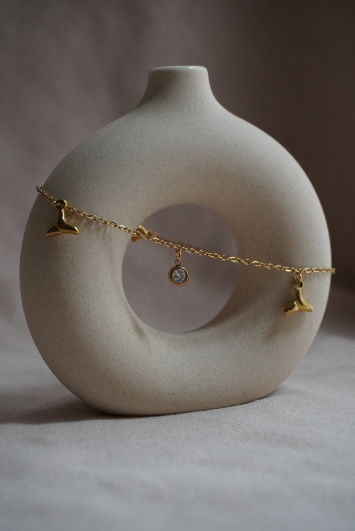 Tobillera con sirena acero inoxidable.