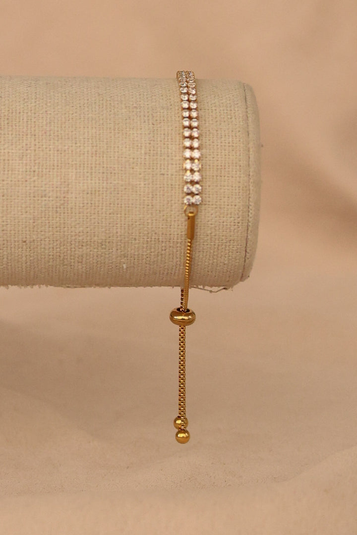 Pulsera doble zirconia acero inoxidable