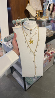 Collar chapa de oro estrella de mar