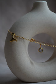 Tobillera con sirena acero inoxidable.