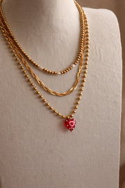 Collar chunky de acero inoxidable con perlas de rio