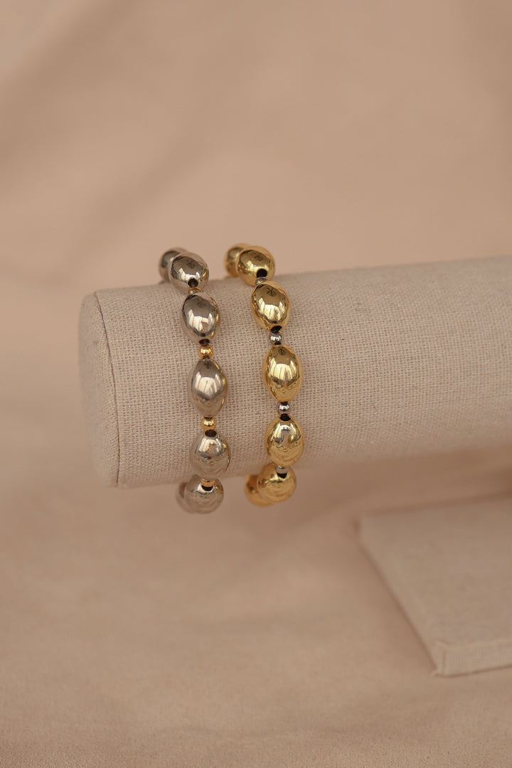 Pulsera chunky de chapa de oro