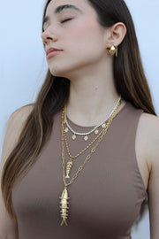 Collar pez chico chapa de oro 18 kilates